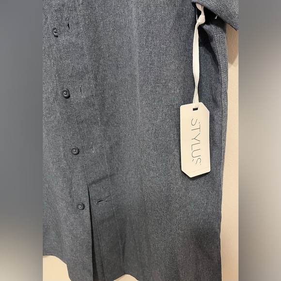 NWT Stylus Men’s Short Sleeve Button Down Moonless Nights, Poly Spandex; Size S - Picture 7 of 11